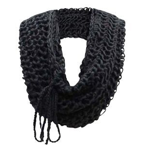Crocheted Knit Infinity Scarf Shawl